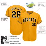Personalized Black White Gold Authentic Baseball Jersey for Men Personalized Gold Black-White Authentic Baseball Jersey