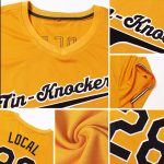 Personalized Black White Gold Authentic Baseball Jersey for Men Personalized Gold Black-White Authentic Baseball Jersey