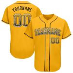 Custom Name and Number Baseball Jersey - Personalized Gold Black-White Authentic Drift Fashion Team Jersey Personalized Gold
