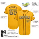 Custom Name and Number Baseball Jersey - Personalized Gold Black-White Authentic Drift Fashion Team Jersey Personalized Gold