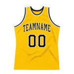 Custom Name Number Throwback Basketball Jersey - Personalized Gold Black-White Authentic Team Jersey Personalized Gold Black-White