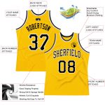Custom Name Number Throwback Basketball Jersey - Personalized Gold Black-White Authentic Team Jersey Personalized Gold Black-White