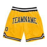 Personalized Gold Black-White Authentic Basketball Shorts for Men Personalized Gold Black-White Authentic Throwback Basketball