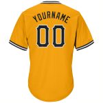 Personalized Gold Black-White Baseball Jersey Shirt - Authentic Throwback Rib-Knit Style Personalized Gold Black-White Authentic