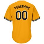 Custom Team Name Number Baseball Jersey Shirt - Personalized Gold Black-White Authentic Throwback Rib-Knit Personalized Gold
