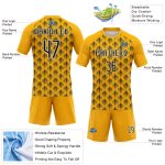 Personalized Gold Black White Geometric Volleyball Jersey Uniform for Sublimation Printing Personalized Gold Black-White