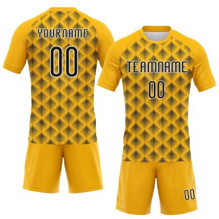 Personalized Gold Black White Geometric Volleyball Jersey Uniform for Sublimation Printing Personalized Gold Black-White