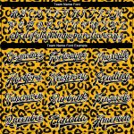Custom Name Number Varsity Bomber Jacket 3D Leopard Print Black White Gold Full-Snap Design for Team Sports Personalized