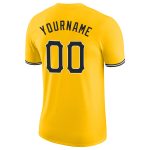 Custom Team Performance T-Shirt with Personalized Gold Black-White Design, Name & Number Personalized Gold Black-White Performance