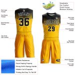 Personalized Gold Black White Basketball Jersey Sublimation Round Neck Suit Personalized Gold Black-White Round Neck Sublimation