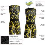 Custom Name Number Basketball Jersey Sublimation Round Neck Gold Black-White Team Suit Personalized Gold Black-White Round