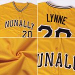 Custom Name and Number Personalized Softball Jersey in Gold Black-White Design for Teams Personalized Gold Black-White Softball
