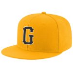Custom Team Name Number Black White Gold Adjustable Snapback Hat - Personalized Stitched Cap Personalized Gold Black-White