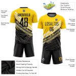 Personalized Gold Black-White Soccer Jersey Uniform for Custom Team Wear Personalized Gold Black-White Sublimation Soccer