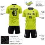Custom Name and Number Soccer Jersey - Personalized Gold Black-White Uniform Personalized Gold Black-White Sublimation Soccer