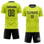 Custom Name and Number Soccer Jersey - Personalized Gold Black-White Uniform Personalized Gold Black-White Sublimation Soccer