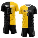 Custom Name and Number Soccer Jersey - Personalized Gold Black-White Sublimation Split Fashion Uniform Personalized Gold
