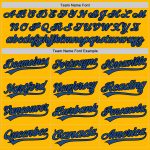 Custom Name and Number Personalized Gold Blue-Black Authentic Baseball Jersey - Team Apparel Personalized Gold Blue-Black