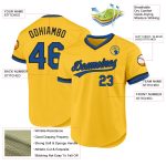 Custom Name and Number Personalized Gold Blue-Black Authentic Baseball Jersey - Team Apparel Personalized Gold Blue-Black