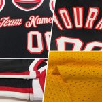 Personalized Gold Basketball Jersey - Black Authentic Throwback Style Personalized Gold Blue-Black Authentic Throwback Basketball