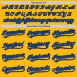 Custom Name and Number Personalized Gold Blue-Navy Baseball Jersey - Authentic Throwback Team Jersey Personalized Gold Blue-Navy