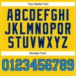 Custom Name Number Personalized Gold Blue-Navy Basketball Jersey - Authentic Throwback Team Jersey Personalized Gold Blue-Navy