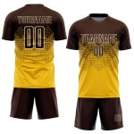 Custom Personalized Soccer Jersey - Gold Brown Cream Sublimation Uniform with Name and Number Personalized Gold Brown-Cream