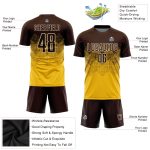 Custom Personalized Soccer Jersey - Gold Brown Cream Sublimation Uniform with Name and Number Personalized Gold Brown-Cream