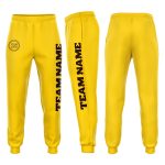 Custom Name and Number Personalized Fleece Jogger Sweatpants in Gold Brown Personalized Gold Brown Fleece Jogger Sweatpants