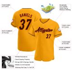 Custom Name Number Personalized Gold Brown-Orange Baseball Jersey - Authentic Team Apparel Personalized Gold Brown-Orange