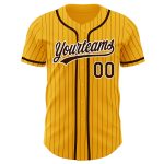 Custom Name Number Personalized Baseball Jersey - Authentic Gold Brown Pinstripe Design Personalized Gold Brown Pinstripe