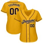 Custom Name and Number Baseball Jersey - Personalized Gold Brown-White Authentic Team Jersey Personalized Gold Brown-White