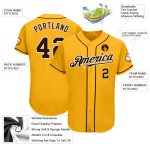 Custom Name and Number Baseball Jersey - Personalized Gold Brown-White Authentic Team Jersey Personalized Gold Brown-White