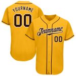 Custom Name and Number Baseball Jersey - Personalized Gold Brown-White Authentic Team Jersey Personalized Gold Brown-White