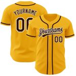 Personalized Authentic Baseball Jersey in Gold, Brown & White Colors Personalized Gold Brown-White Authentic Baseball Jersey