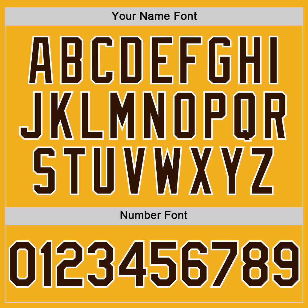 Personalized Gold Brown-White Authentic Sleeveless Baseball Jersey Team Custom Name and Number Custom Name Number Baseball Jersey - Personalized Gold Brown-White Sleeveless Authentic Team Gear Personalized Gold Brown-White - Image 4