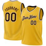 Personalized Gold Brown White Basketball Jersey Authentic Throwback Design Personalized Gold Brown-White Authentic Throwback