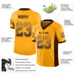 Custom Name and Number Football Jersey in Gold Brown White Mesh - Drift Fashion Team Apparel Personalized Gold Brown-White
