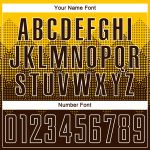 Custom Name Number Soccer Jersey Uniform - Personalized Brown White Gold Sublimation Team Gear Personalized Gold Brown-White