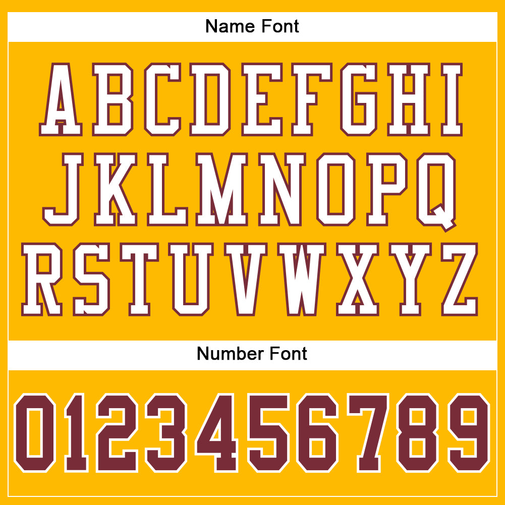 Personalized Gold Burgundy-White Mesh Authentic Football Jersey Personalized Gold Burgundy White Authentic Football Jersey - Custom Team Apparel Personalized Gold Burgundy-White Mesh Authentic - Image 4