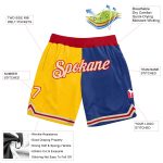 Custom Name Number Personalized Gold Cream Basketball Shorts Split Fashion - Authentic Throwback Team Apparel Personalized