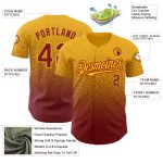 Custom Name and Number Personalized Gold Crimson Baseball Jersey - Authentic Fade Fashion Team Jersey Personalized Gold Crimson