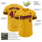 Personalized Gold Crimson & Black Authentic Baseball Jersey for Men Personalized Gold Crimson-Black Authentic Baseball Jersey