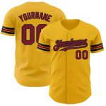 Personalized Gold Crimson & Black Authentic Baseball Jersey for Men Personalized Gold Crimson-Black Authentic Baseball Jersey