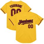 Custom Name Number Personalized Gold Crimson Black Mesh Baseball Jersey Authentic Throwback Team Personalized Gold Crimson-Black