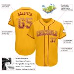 Custom Name and Number Personalized Gold Crimson-Cream Baseball Jersey - Authentic Drift Fashion Team Apparel Personalized