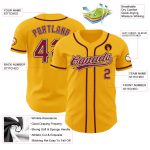 Custom Name Number Baseball Jersey - Personalized Gold Crimson Cream-Black Authentic Team Jersey Personalized Gold Crimson