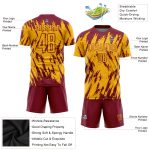 Personalized Gold Crimson Soccer Jersey - Sublimation Uniform for Teams Personalized Gold Crimson Sublimation Soccer Uniform