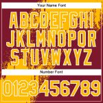 Custom Name & Number 3D Pattern Softball Jersey - Personalized Gold Crimson-White Two-Button Unisex Design Personalized Gold