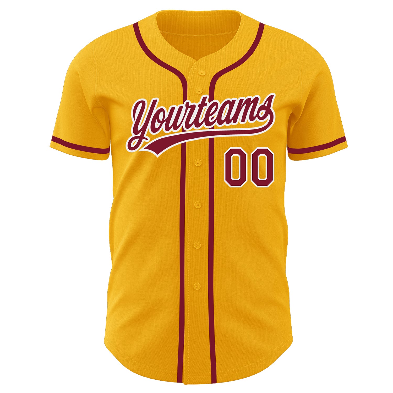 Personalized Gold Crimson-White Authentic Baseball Jersey Personalized Gold and Crimson-White Baseball Jersey - Authentic Custom Sports Apparel Personalized Gold Crimson-White Authentic - Image 2